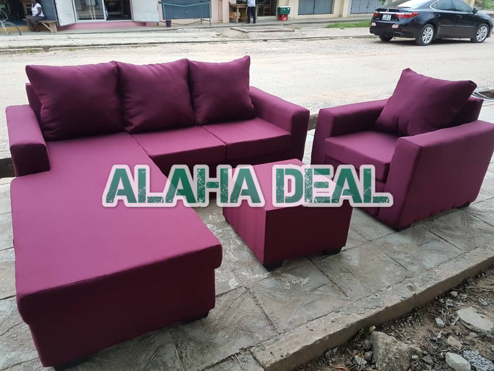 New L shape Plus Sinlge And table Sofa- Accra
