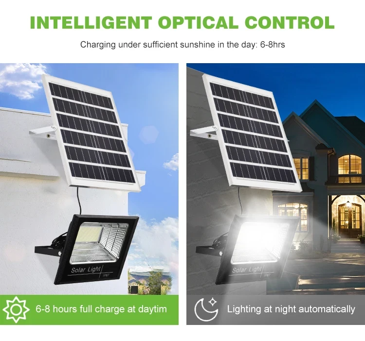 500 watts solar flood light with seperate solar pa...
